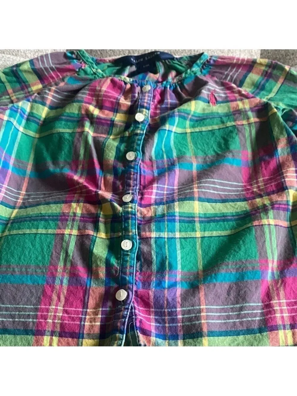 Ralph Lauren Multicolor Plaid Button Down Shirt 12 Months
